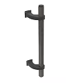 Modern Sleek Metal Door Handle With Straight Bar And Curved End Design
