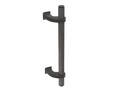 Modern Sleek Metal Door Handle With Straight Bar And Curved End Design 3d model