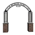 Old Burgh Cemetery Arched Entrance Gate With Red Brick Pillars And 1820 Inscription