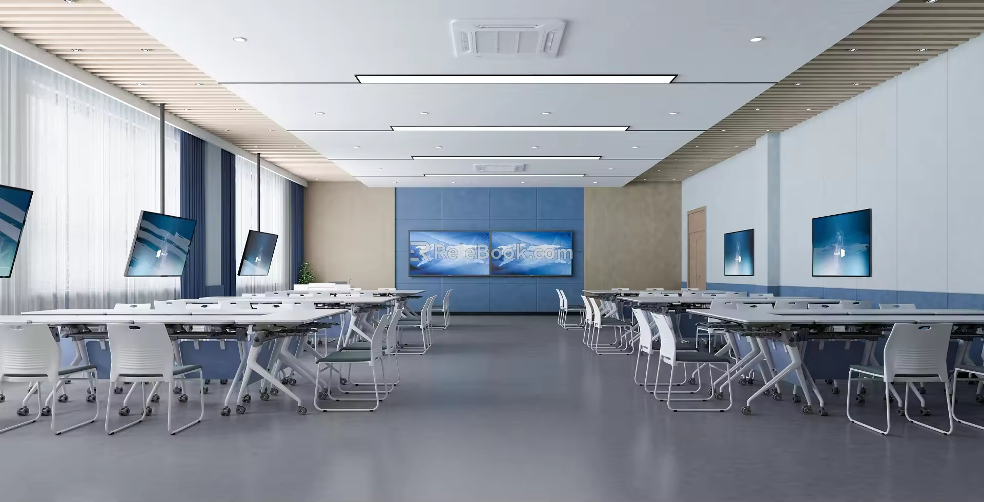 Modern Classroom Multimedia Classroom 3d model