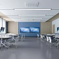 Modern Classroom Multimedia Classroom 3d model