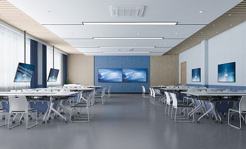 Modern Classroom Multimedia Classroom 3d model