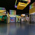 Modern Science Experience Space Interior With Interactive Exhibits And Colorful Design 3d model