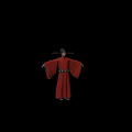 Man In Ancient Chinese Traditional Red Robe With Black Official Hat Wide Sleeves Green Belt
