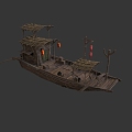 Chinese boat wooden boat boat boat boat boat boat ancient boat by the river 3d model