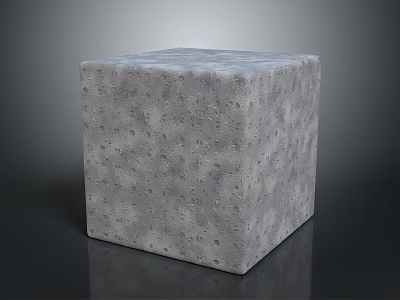 Modern Gray Stone Material Cube With Natural Rough Surface Texture And Sturdy Design 3d model