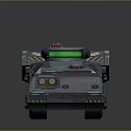 Futuristic Military Armored Vehicle With Multiple Wheels Antenna And Green