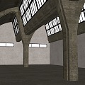 Bauhaus style building industrial plant industrial warehouse 3d model