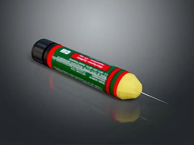 Green Sealant Tube With Red Stripe And Yellow Tip For Sealing Applications 3d model