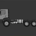 Functional Silver Black Semi Truck 3D Model With Multiple Wheels 3d model