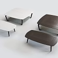Modern Minimalist Coffee Tables With White Dark Brown Tops Square Oval Shapes And Black Legs