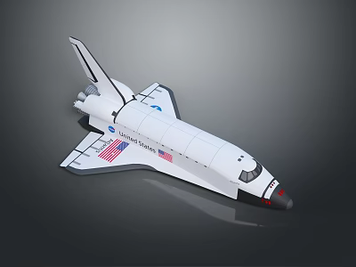 NASA Space Shuttle Featuring American Flag for Outer Space Exploration 3d model