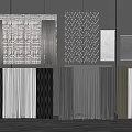 Modern Curtain Designs With Textured Patterns Solid Colors And Vertical Stripes 3d model