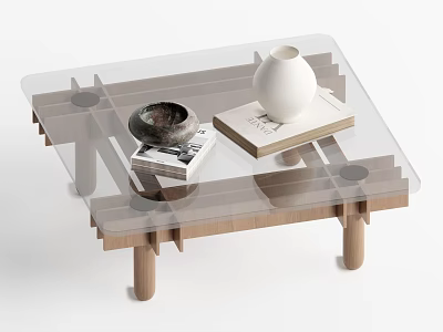 Middle ancient style tea table 3d model