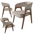 Modern Accent Chair With Wooden Frame And Upholstered Cushion In Three Different Sizes
