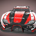 Toyota Gazoo Racing Race Car With White Red Livery Rear Wing And Number 71
