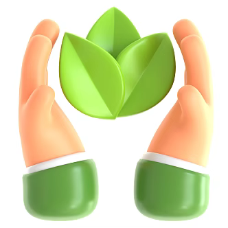 Modern leaves cartoon small gesture cartoon leaves 3d model