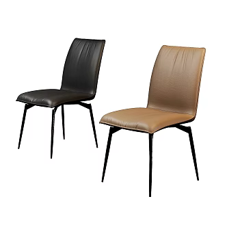 Modern Dining Chair Italian Minimalist Dining Chair Leather Chair Leisure Chair Desk Chair Dining Chair 3d model