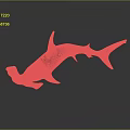Impressive Hammerhead Shark Featuring Distinctive Broad Head and Sleek Body Structure 3d model