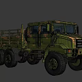 Camouflage Military Utility Truck With Six Wheel Drive Open Cargo Bed And Rugged Design