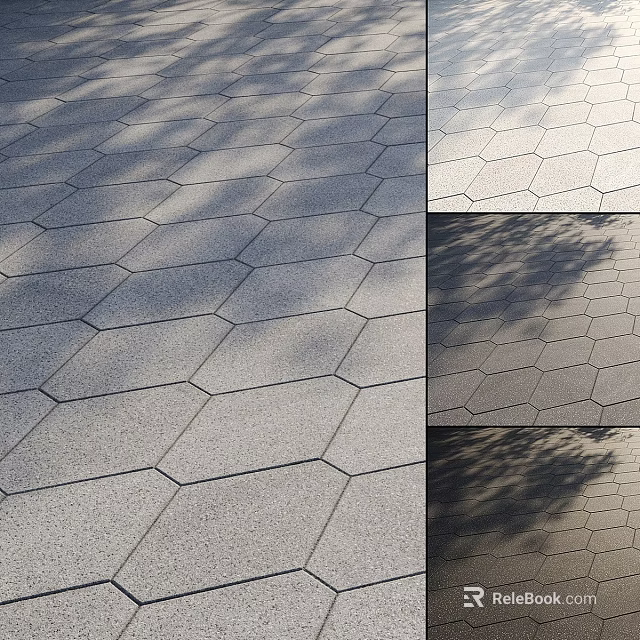 Hexagonal Tile Ground With Shadow Effects And Textured Surface Design 3d model
