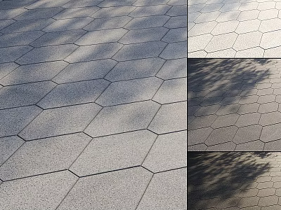Hexagonal Tile Ground With Shadow Effects And Textured Surface Design 3d model