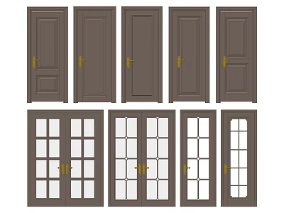 Modern swing door single door double door 3d model Modern swing door single door double door 3d model