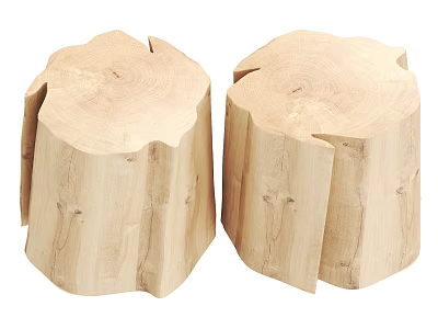 Natural Wood Stump Coffee Tables With Rustic Design And Organic Texture 3d model