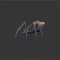 3D Fantasy Spider With Purple Spiked Legs Orange Brown Body And Red Eyes