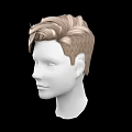 Game and Movie Character 3D Model Head with Blonde Short Hair White Face Black Backdrop
