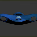 Shiny Blue Streamlined Plastic Object With Smooth Surface And Reflective Modern Design 3d model