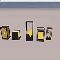 Modern Outdoor Lights with Wooden Metal Frames and Warm Glow Design