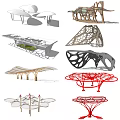 Creative Modern Pergola Designs With Intricate Cutout Patterns And Geometric Structures 3d model