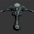 Futuristic Sci fi Mechanical Structural Component With Extended Appendages And Green Accents