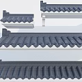Chinese-style Eaves Ancient Building Eaves Tiles Roof Ridges Roof Cornice Line Building Components 3d model