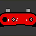 Electronic Audio Interface With Black Red Design Control Knobs And Ports