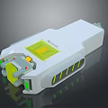 White Electronic Module With Yellow Interface And Green Connection Details 3d model