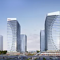 Modern Office Building Jinan Heyue Square Project 3d model