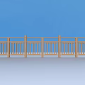 Wooden Railing With Vertical Slats Simple Long Design For Outdoor Balcony Use
