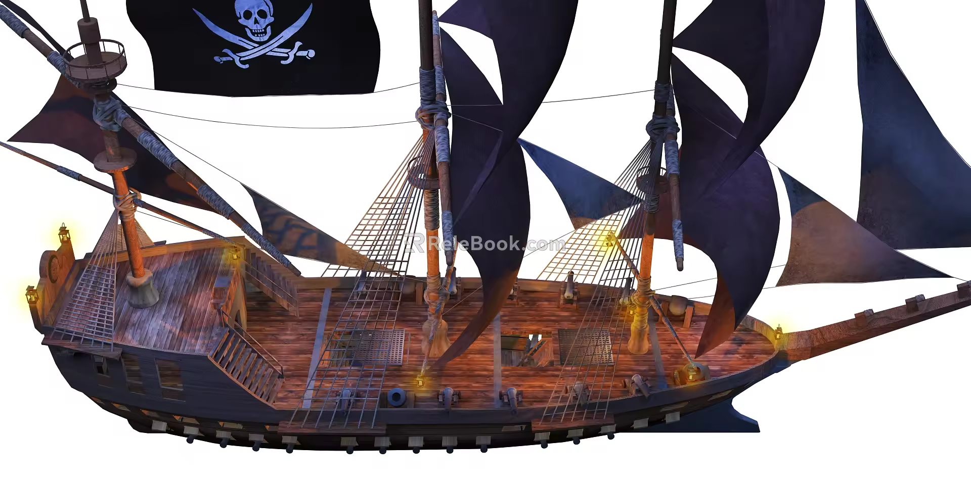 modern sailing ship ancient ship 3d model