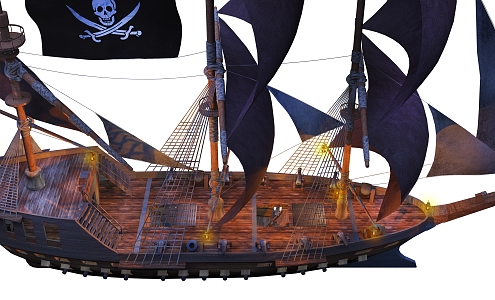 modern sailing ship ancient ship 3d model