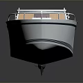 White Recreational Boat With Open Deck Cabin Railing And Upper Structure Design 3d model
