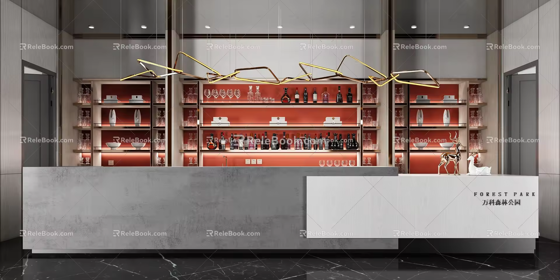 Modern Bar Counter 3d model