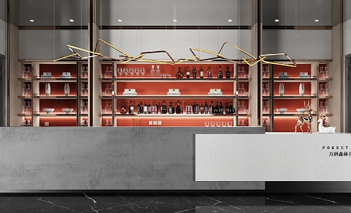 Modern Bar Counter 3d model