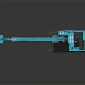 Blue KOBELCO Excavator With Tracks And Extended Digging Arm On Dark Background