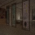 Storefront Counter Featuring Illuminated Display Shelves with Premium Tea Cans and Wooden Decor