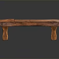 Rustic Wooden Coffee Table With Natural Wood Grain And Plank Design