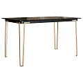 Modern Black Dining Table With Sleek Gold Metal Legs And Stylish Design