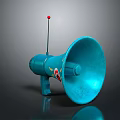 Fun Blue Cartoon Style Computer Speaker With Red Antenna Top And Shiny Design
