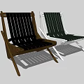 Modern Leisure Chairs With Wooden Frame And Striped Seat In Black And White